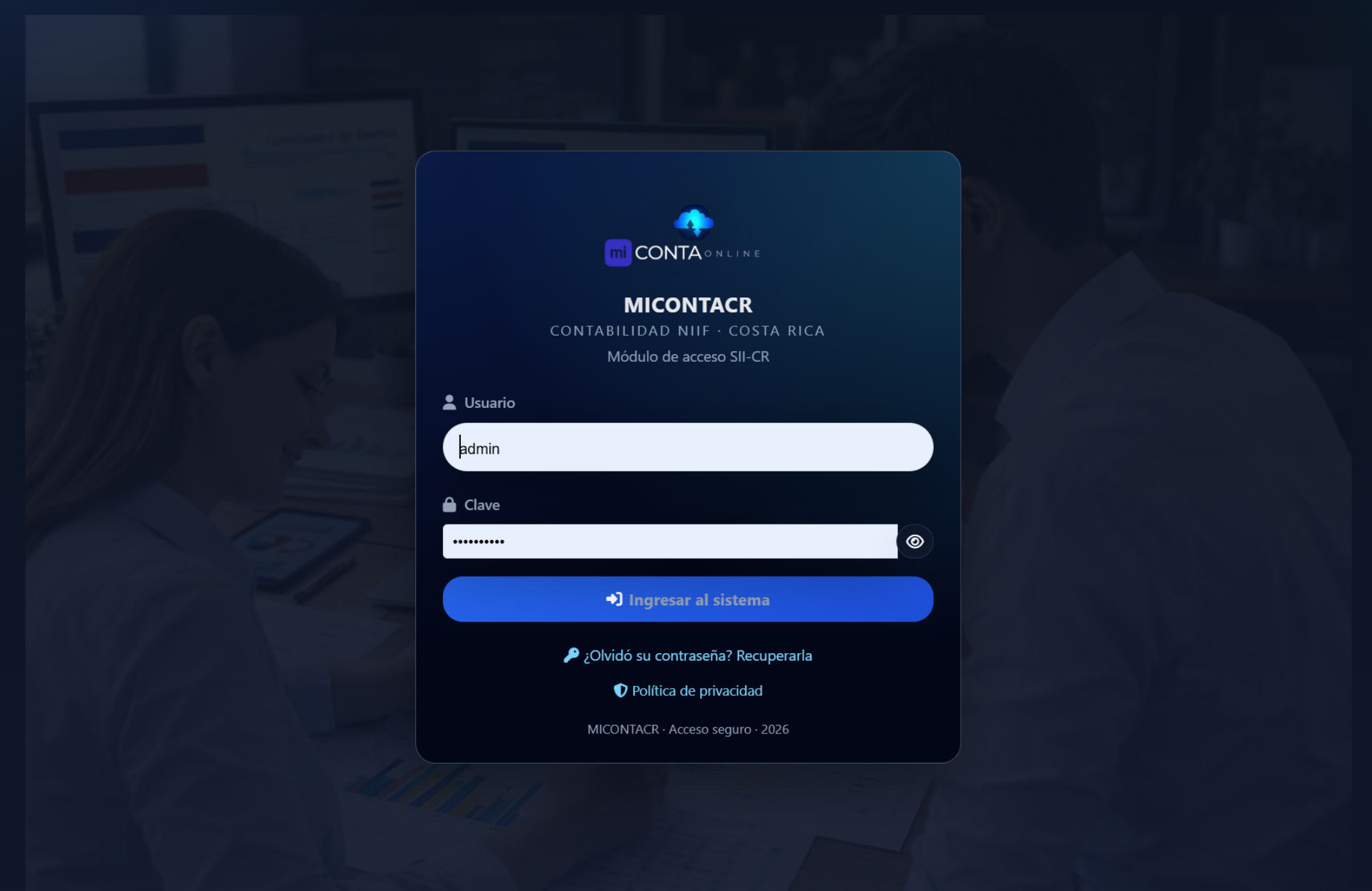 Acceso MICONTACR