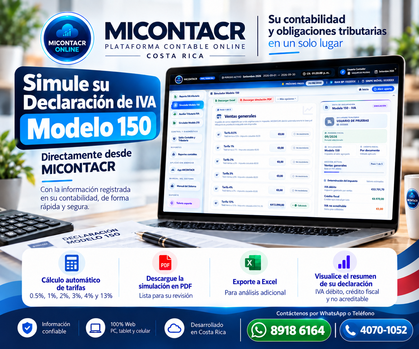 Simulador del Modelo 150 dentro de MICONTACR